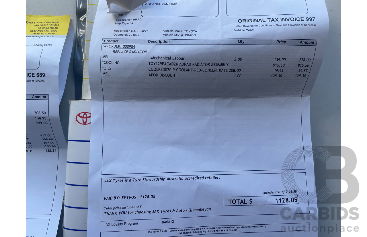 10/2005 Toyota Landcruiser Prado GXL (4x4) KZJ120R 4d Wagon Gold 3.0L