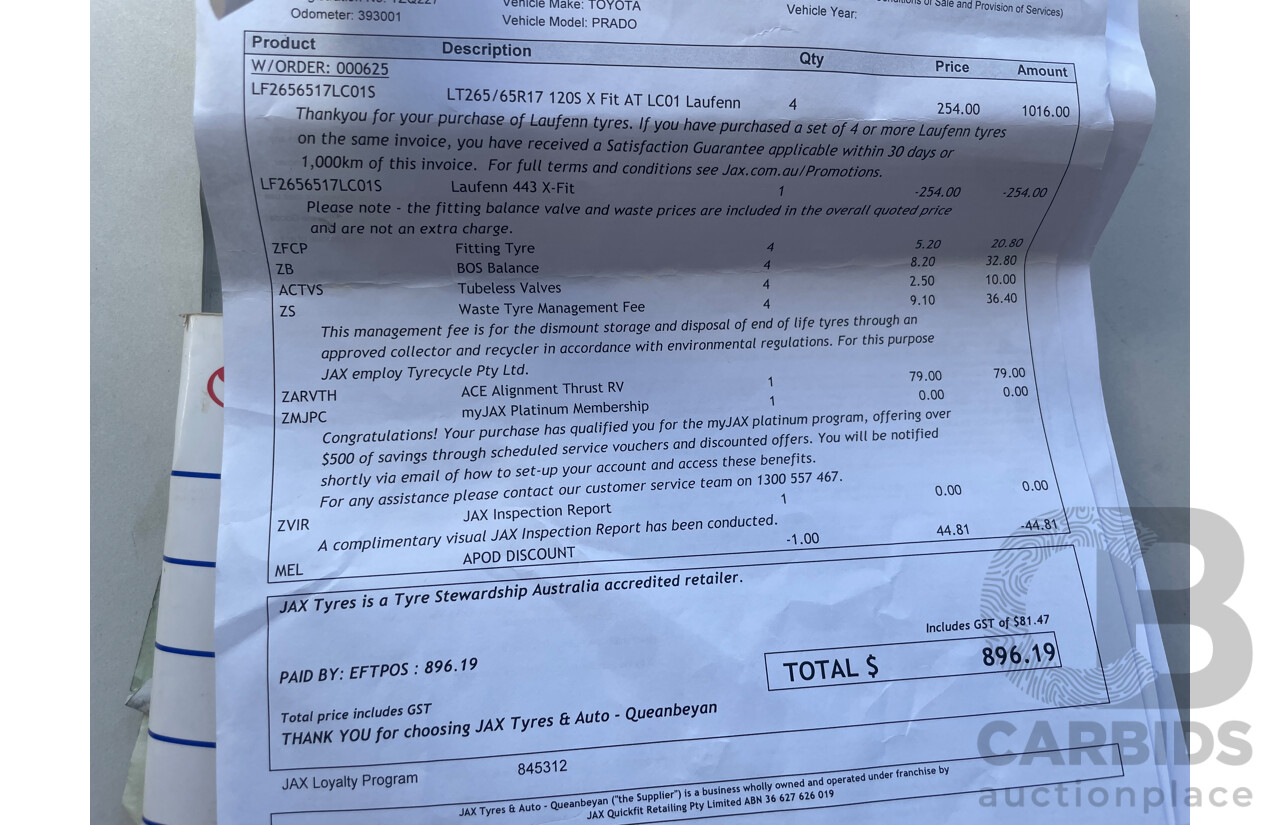 10/2005 Toyota Landcruiser Prado GXL (4x4) KZJ120R 4d Wagon Gold 3.0L
