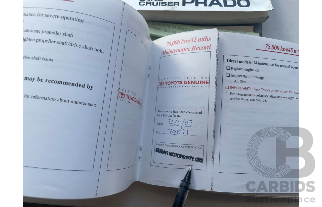 10/2005 Toyota Landcruiser Prado GXL (4x4) KZJ120R 4d Wagon Gold 3.0L