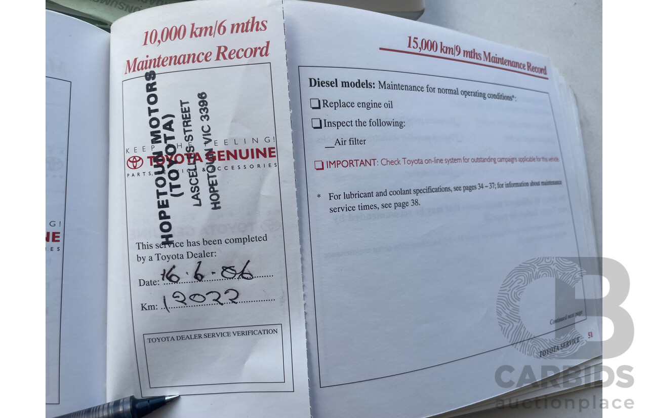 10/2005 Toyota Landcruiser Prado GXL (4x4) KZJ120R 4d Wagon Gold 3.0L