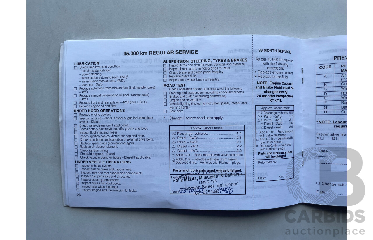 04/2000 Mitsubishi Lancer GLXi FWD CE 4D Sedan Red 1.8L