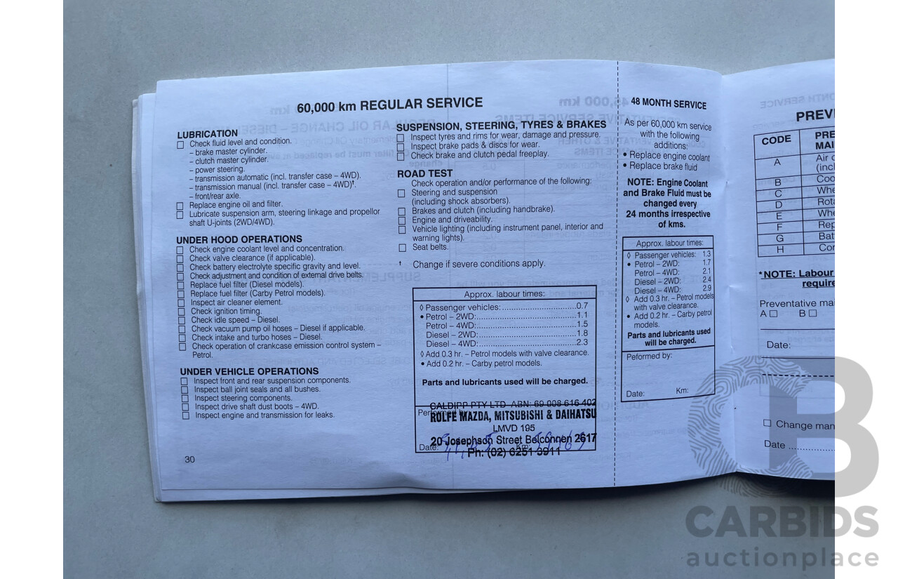 04/2000 Mitsubishi Lancer GLXi FWD CE 4D Sedan Red 1.8L