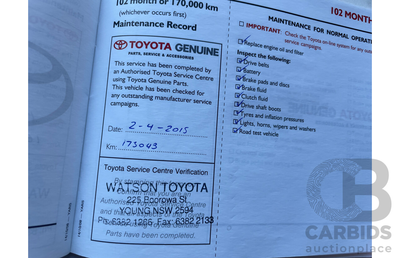 3/2009 Toyota Yaris YRS NCP91R 08 UPGRADE 5d Hatchback Grey 1.5L