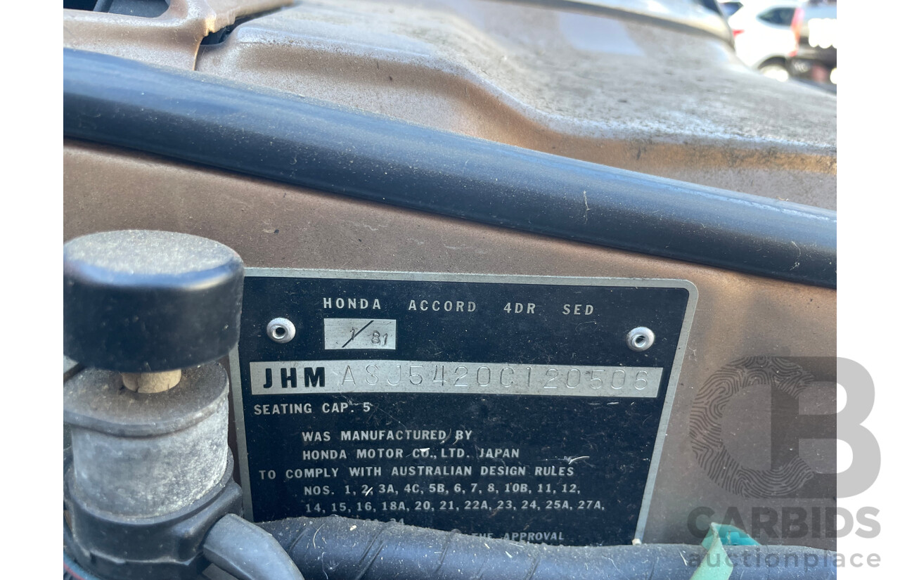 1/1981 Honda Accord   4d Sedan Gold 1.6L