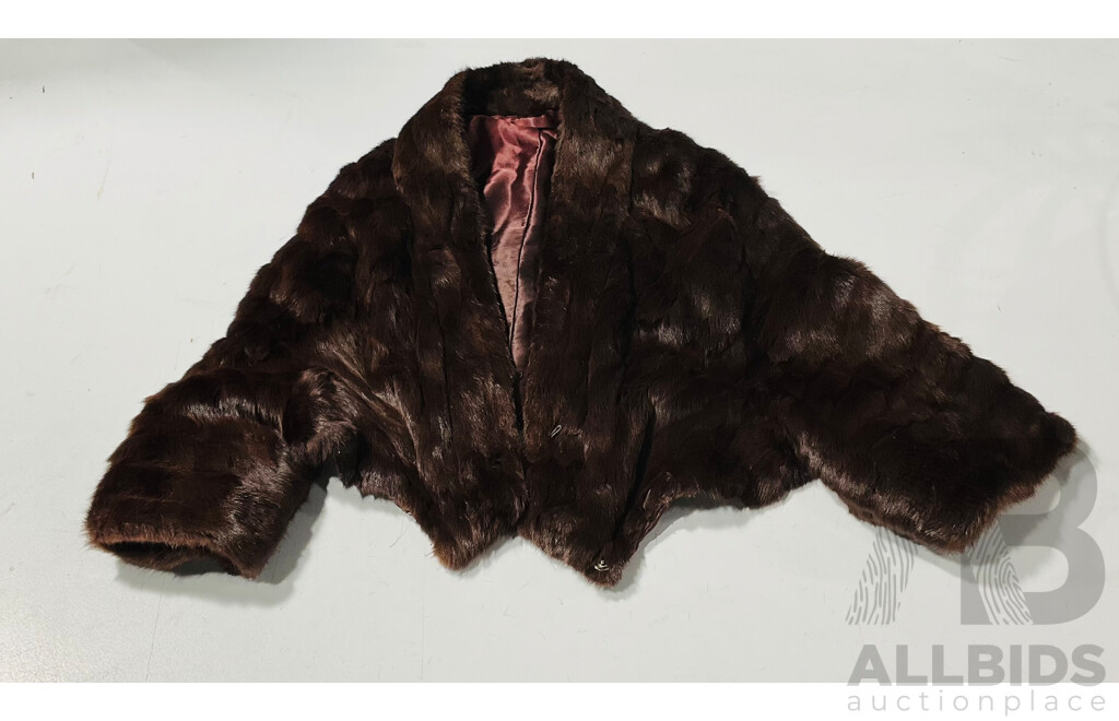 White Fur Stole by Cornelius Sydney Along with Another Fur Stole