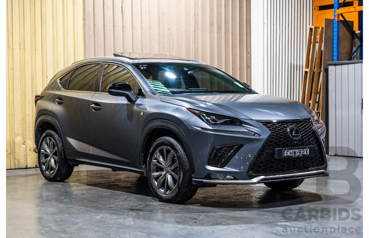 11/2019 Lexus NX300 F-Sport (AWD) AGZ10R MY20 4d Wagon Metallic Grey Turbo 2.0L