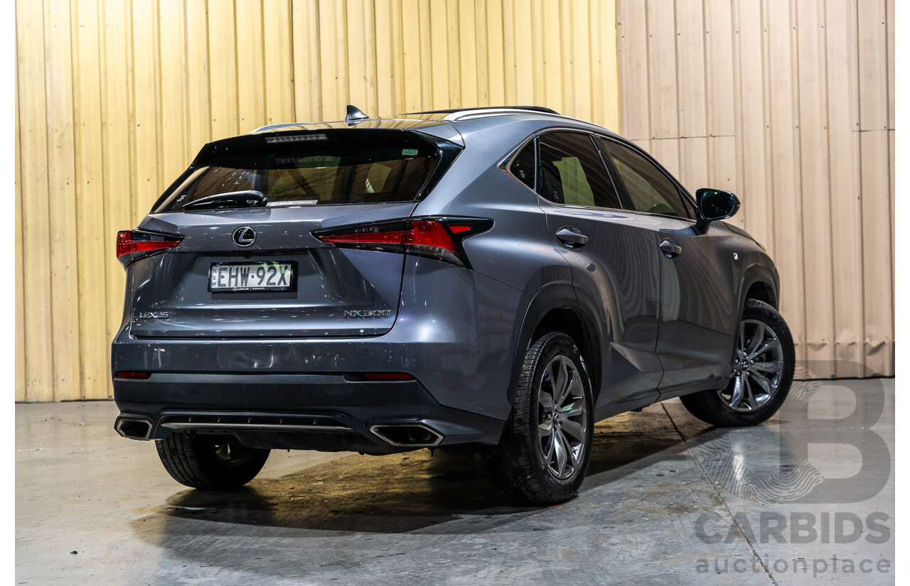 11/2019 Lexus NX300 F-Sport (AWD) AGZ10R MY20 4d Wagon Metallic Grey Turbo 2.0L
