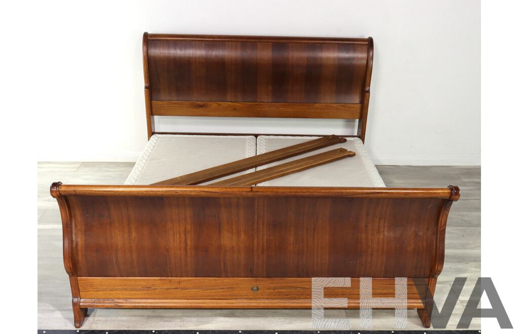 King Size Oak Sleigh Bed by Wentworth Furniture