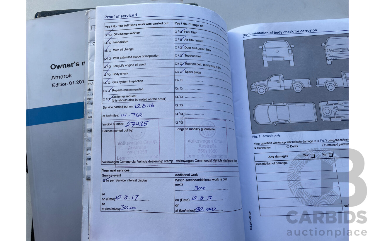 12/2015 Volkswagen Amarok Tdi420 Highline (4x4) 2H MY15 Dual Cab Utility White 2.0L