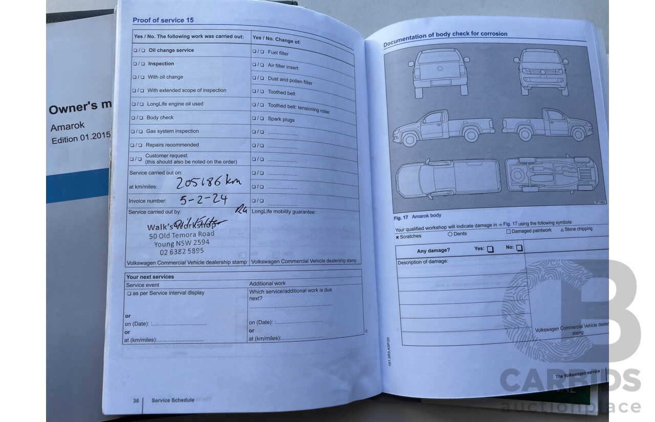 12/2015 Volkswagen Amarok Tdi420 Highline (4x4) 2H MY15 Dual Cab Utility White 2.0L