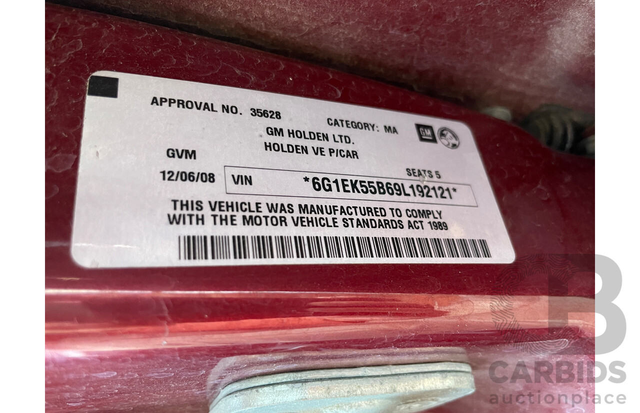 06/2008 Holden Commodore LUMINA RWD  4D Sedan Red 3.6L