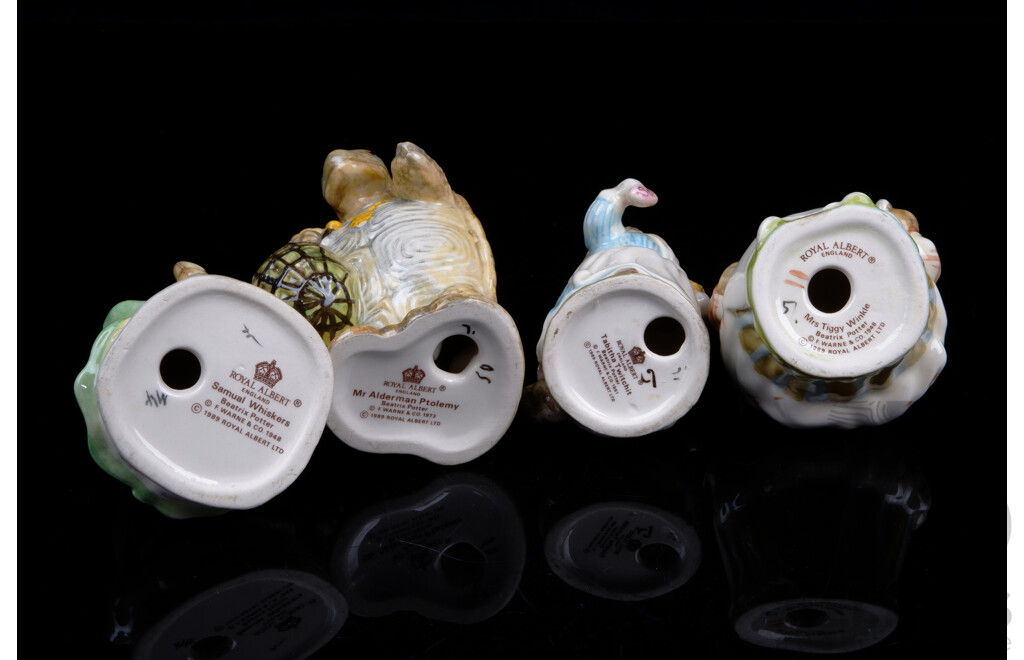 Collection Four Royal Albert Porcelain Beatrix Potter Figures