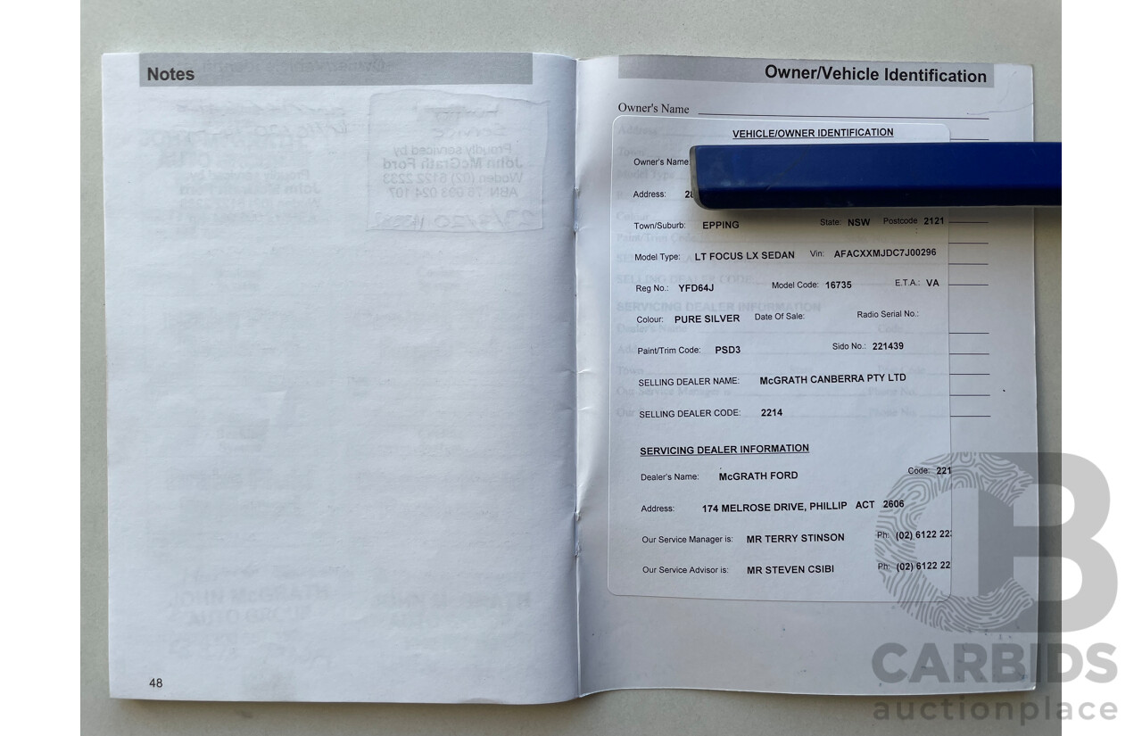 11/2007 Ford Focus LX FWD LT 4D Sedan Silver 2.0L