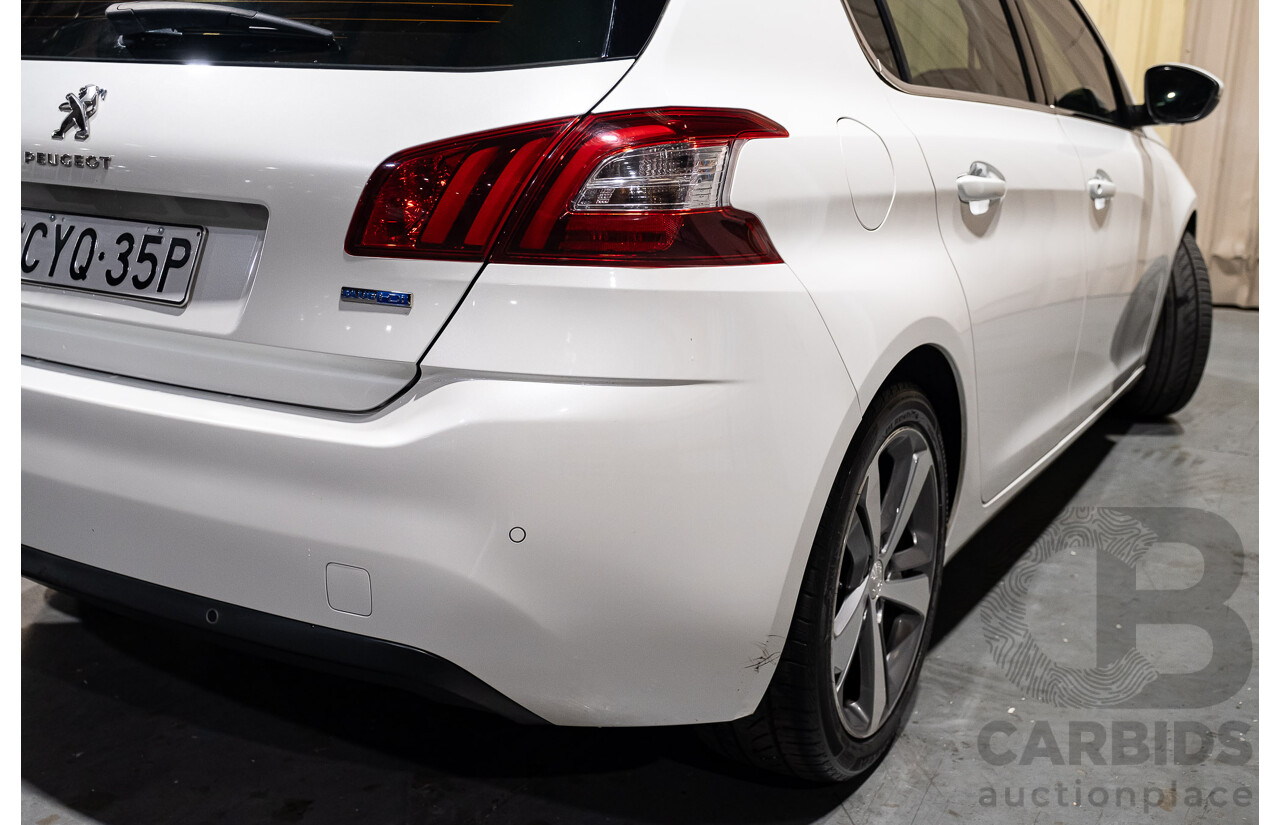 5/2015 Peugeot 308 Allure BLUE HDi T9 5d Hatchback White Turbo Diesel 2.0L