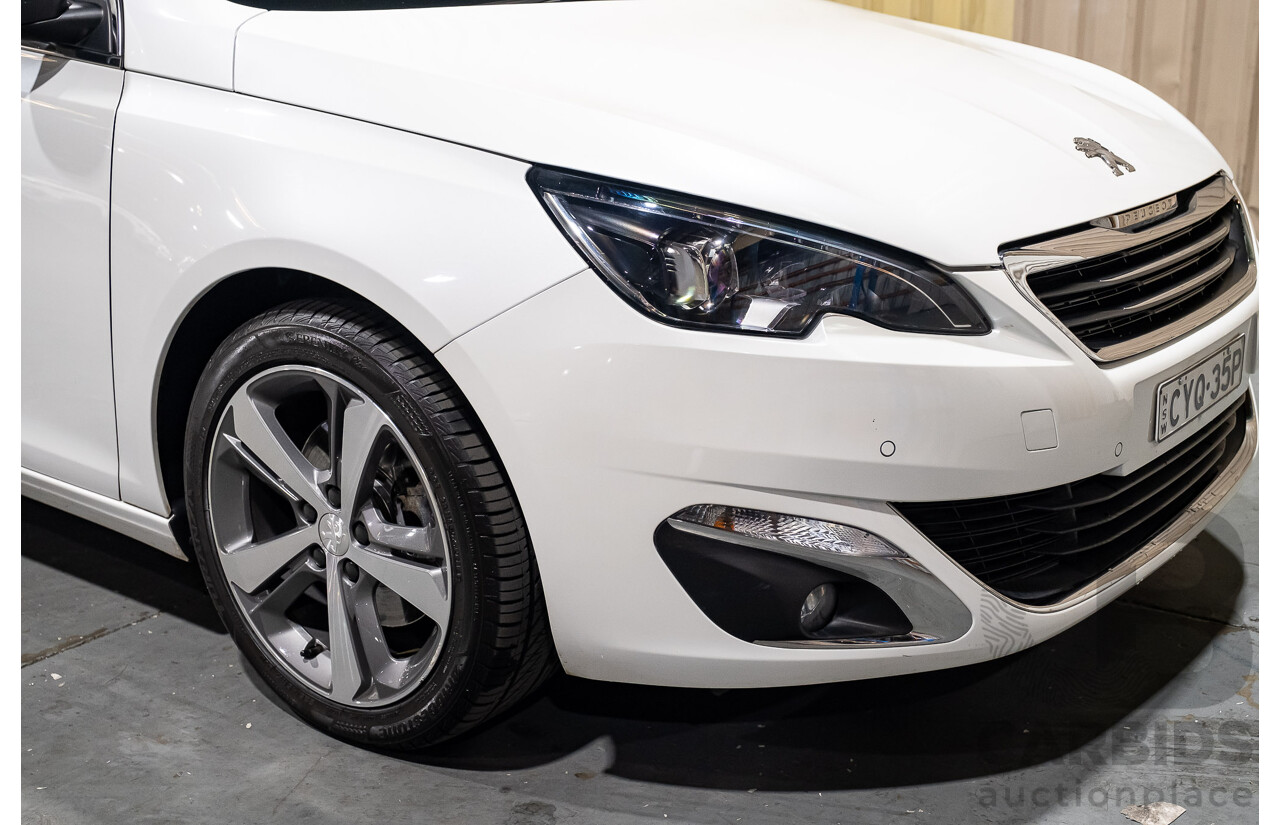 5/2015 Peugeot 308 Allure BLUE HDi T9 5d Hatchback White Turbo Diesel 2.0L