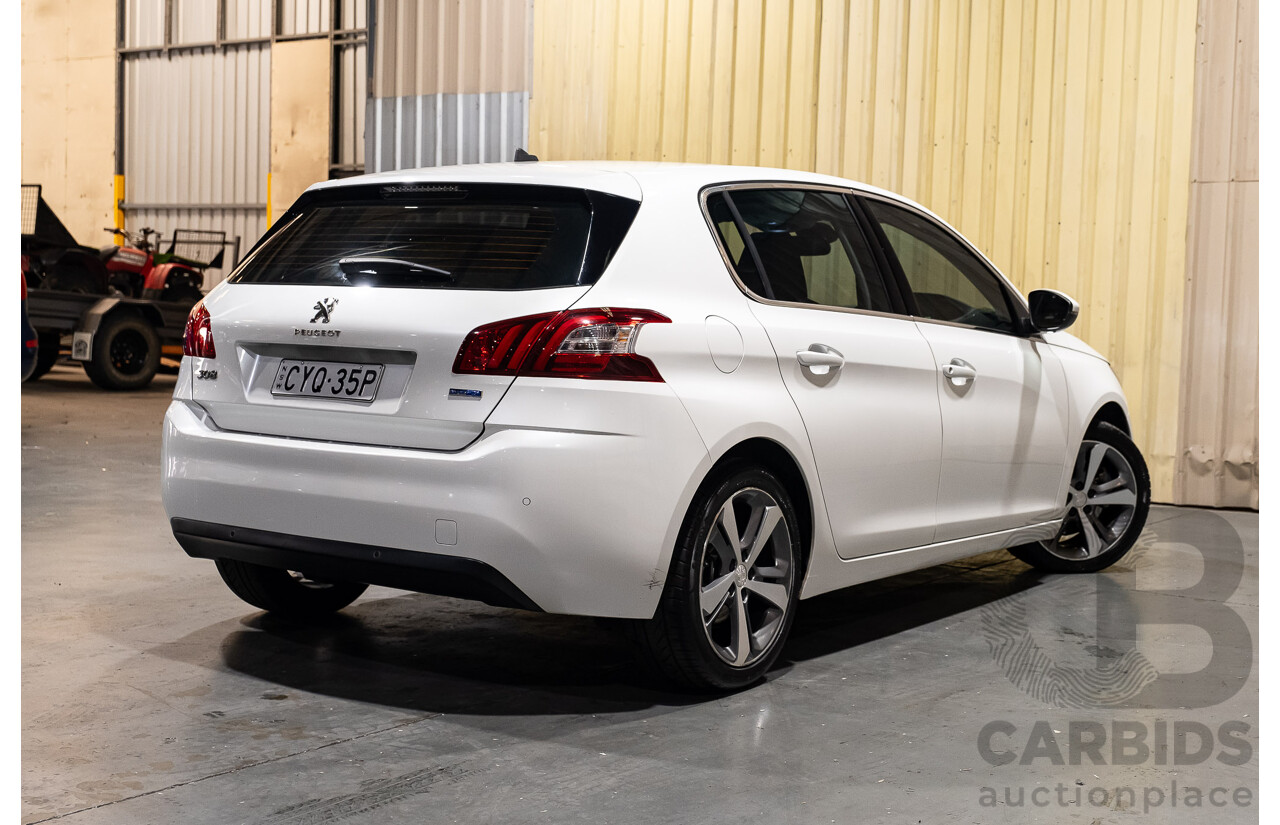 5/2015 Peugeot 308 Allure BLUE HDi T9 5d Hatchback White Turbo Diesel 2.0L