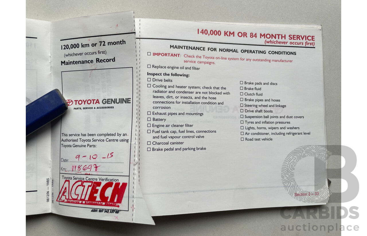 09/2007 Toyota Yaris YRS FWD NCP91R 5D Hatchback Silver 1.5L