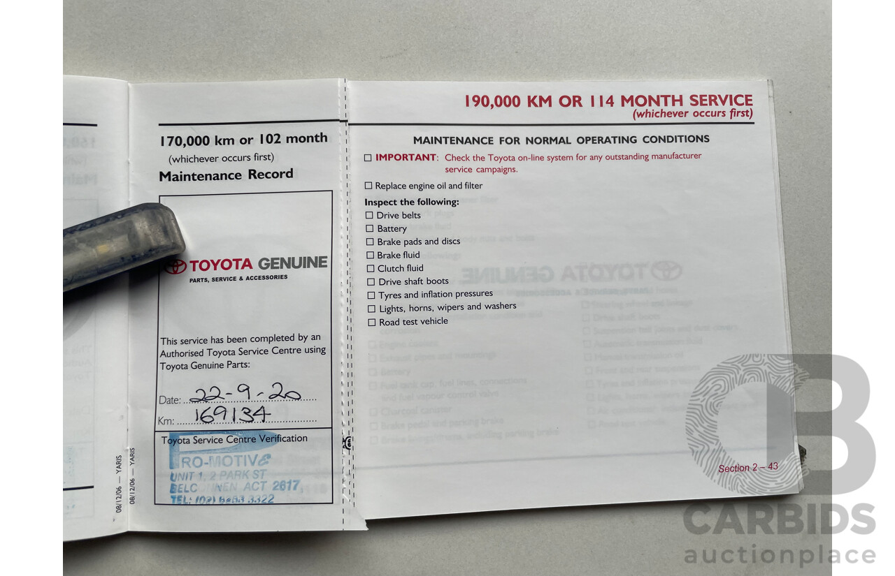 09/2007 Toyota Yaris YRS FWD NCP91R 5D Hatchback Silver 1.5L