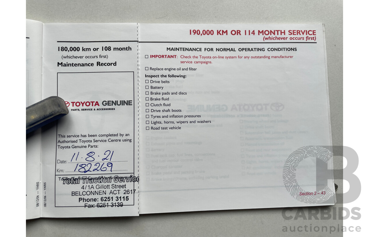 09/2007 Toyota Yaris YRS FWD NCP91R 5D Hatchback Silver 1.5L