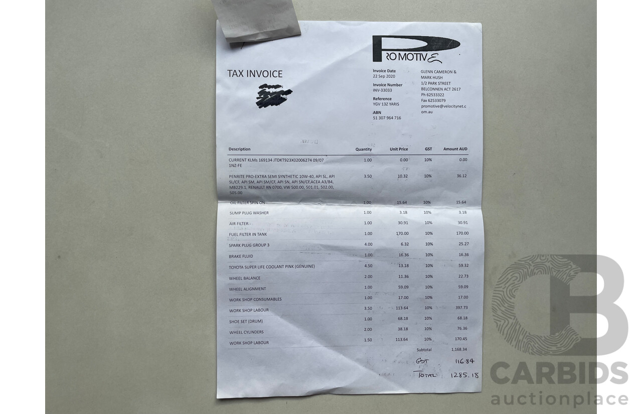 09/2007 Toyota Yaris YRS FWD NCP91R 5D Hatchback Silver 1.5L