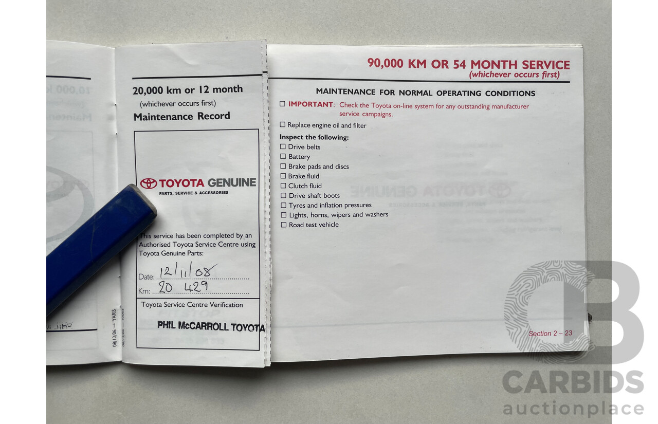 09/2007 Toyota Yaris YRS FWD NCP91R 5D Hatchback Silver 1.5L