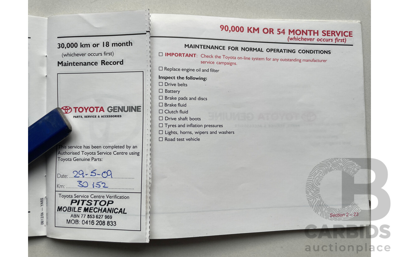 09/2007 Toyota Yaris YRS FWD NCP91R 5D Hatchback Silver 1.5L