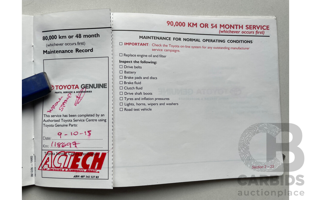 09/2007 Toyota Yaris YRS FWD NCP91R 5D Hatchback Silver 1.5L