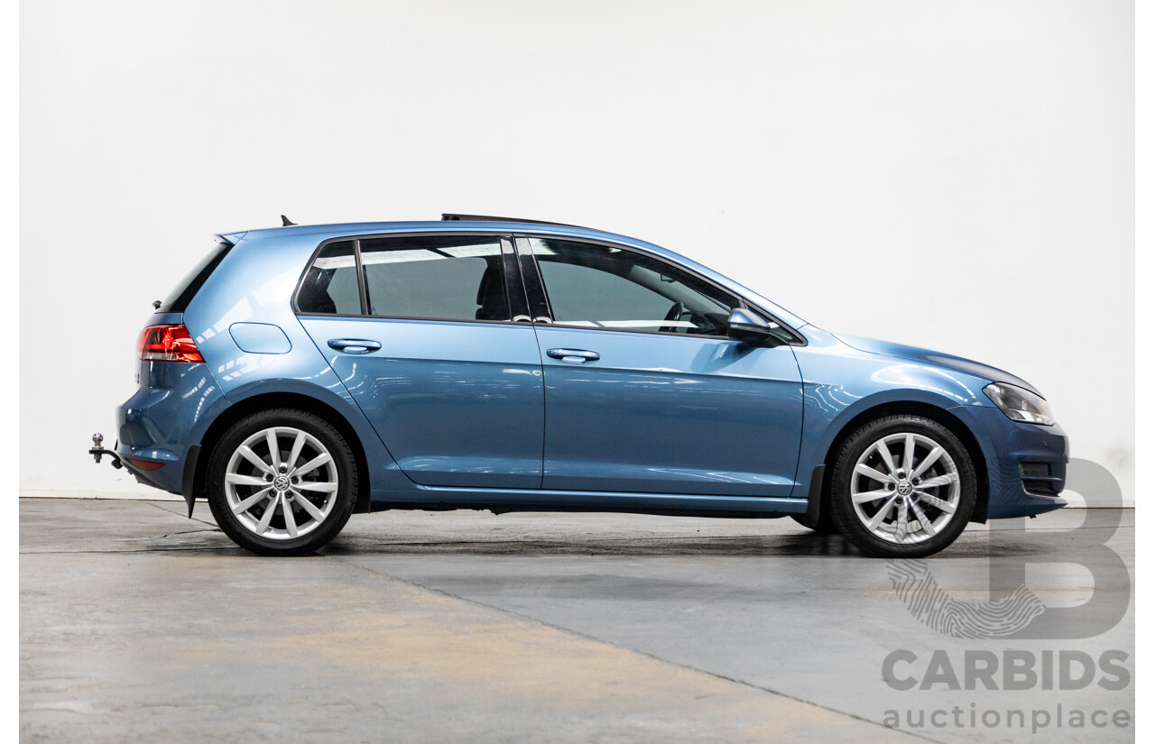 6/2014 Volkswagen Golf 110 TDI Highline AU MK7 MY14.5 5d Hatchback Pacific Blue Metallic Turbo Diesel 2.0L