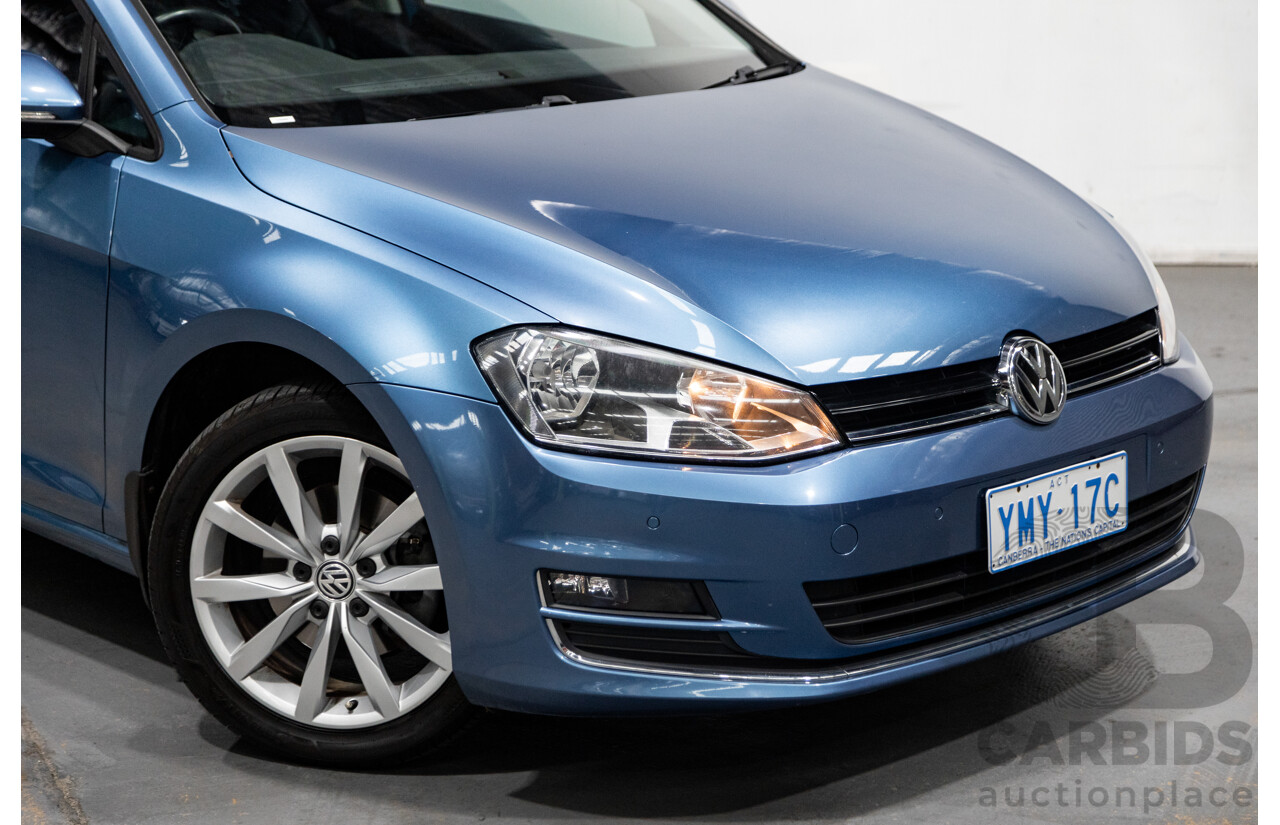 6/2014 Volkswagen Golf 110 TDI Highline AU MK7 MY14.5 5d Hatchback Pacific Blue Metallic Turbo Diesel 2.0L