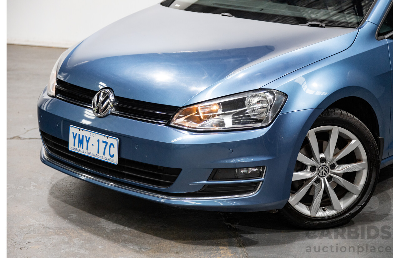 6/2014 Volkswagen Golf 110 TDI Highline AU MK7 MY14.5 5d Hatchback Pacific Blue Metallic Turbo Diesel 2.0L