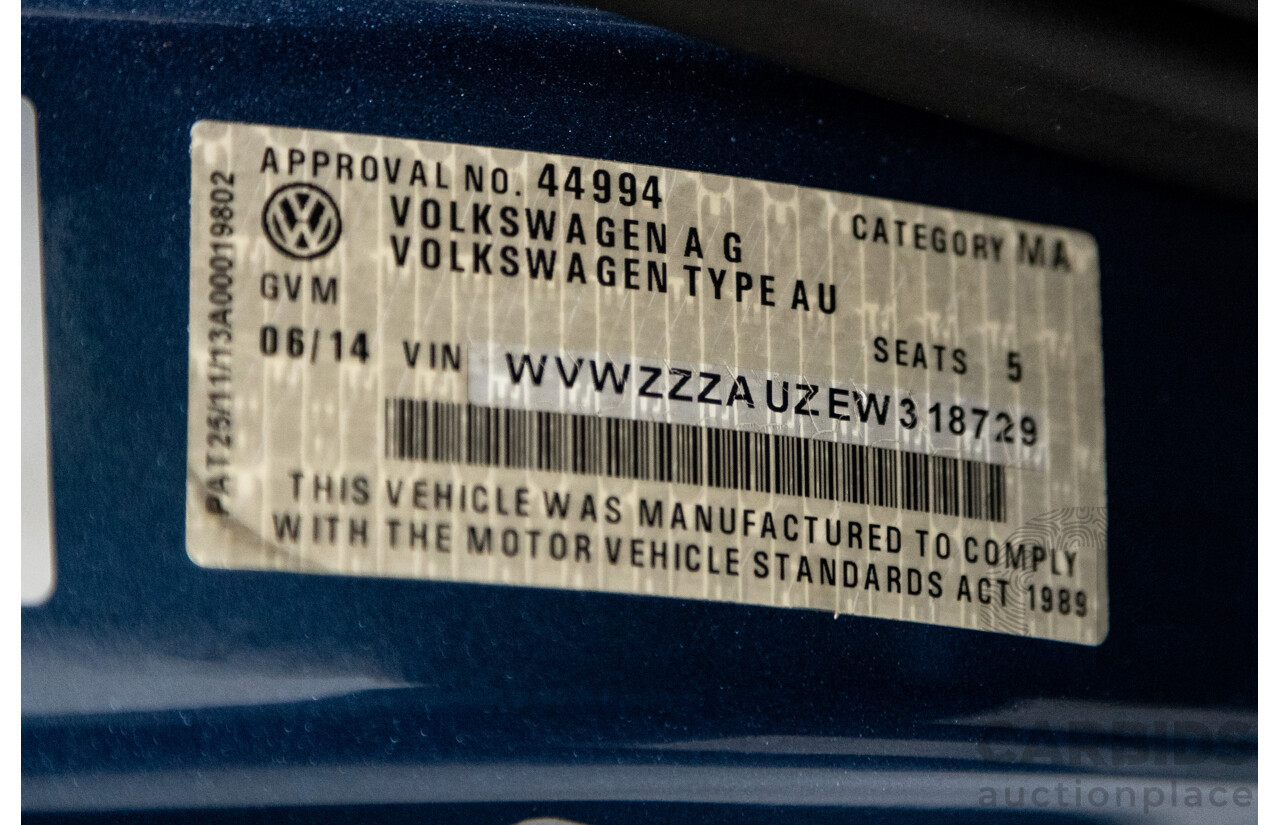 6/2014 Volkswagen Golf 110 TDI Highline AU MK7 MY14.5 5d Hatchback Pacific Blue Metallic Turbo Diesel 2.0L