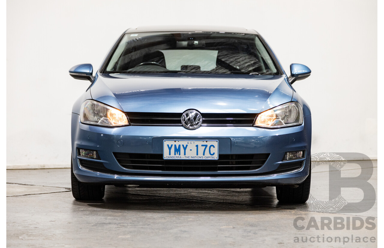 6/2014 Volkswagen Golf 110 TDI Highline AU MK7 MY14.5 5d Hatchback Pacific Blue Metallic Turbo Diesel 2.0L