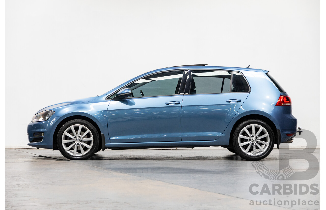 6/2014 Volkswagen Golf 110 TDI Highline AU MK7 MY14.5 5d Hatchback Pacific Blue Metallic Turbo Diesel 2.0L