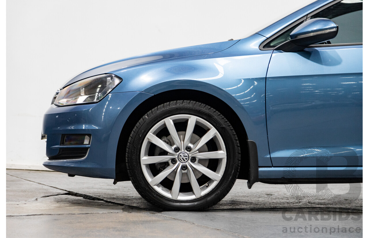 6/2014 Volkswagen Golf 110 TDI Highline AU MK7 MY14.5 5d Hatchback Pacific Blue Metallic Turbo Diesel 2.0L