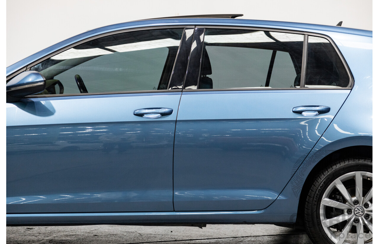 6/2014 Volkswagen Golf 110 TDI Highline AU MK7 MY14.5 5d Hatchback Pacific Blue Metallic Turbo Diesel 2.0L