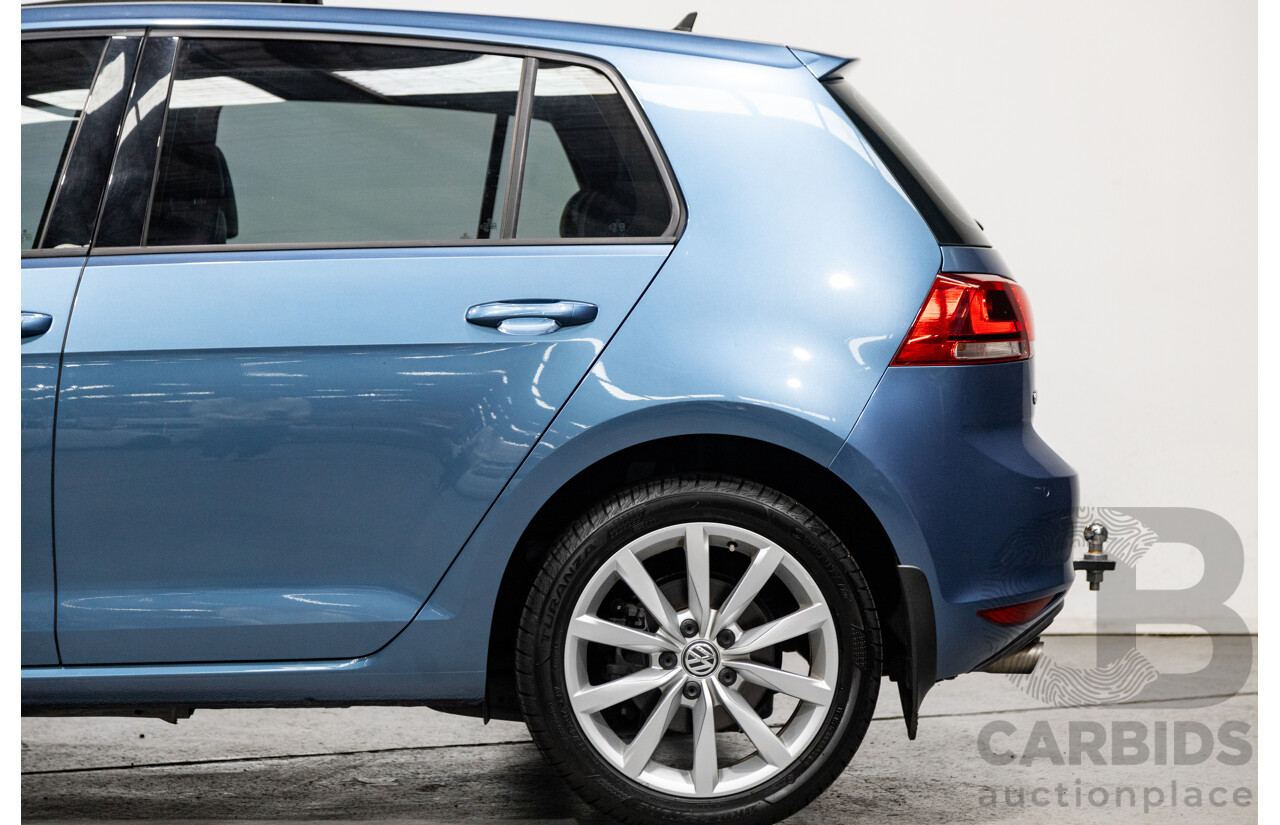 6/2014 Volkswagen Golf 110 TDI Highline AU MK7 MY14.5 5d Hatchback Pacific Blue Metallic Turbo Diesel 2.0L