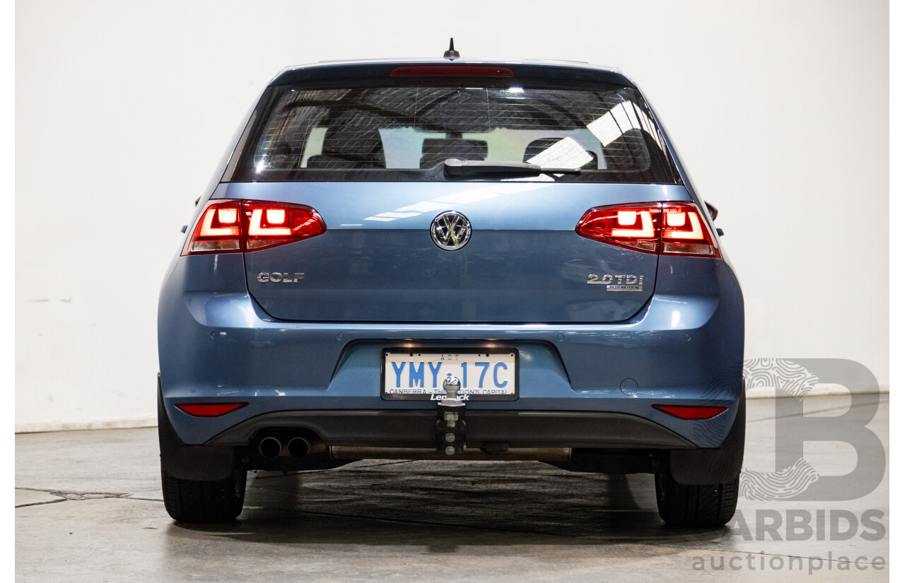 6/2014 Volkswagen Golf 110 TDI Highline AU MK7 MY14.5 5d Hatchback Pacific Blue Metallic Turbo Diesel 2.0L
