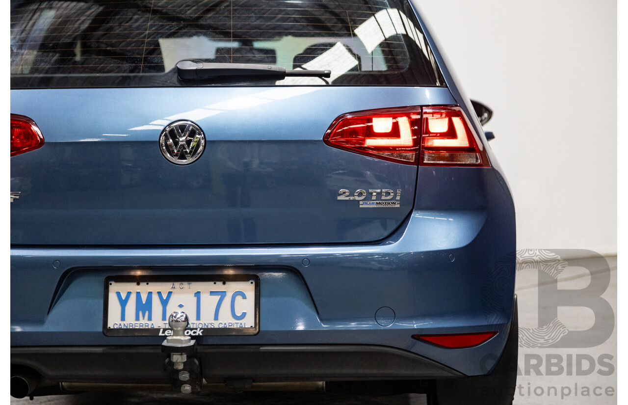 6/2014 Volkswagen Golf 110 TDI Highline AU MK7 MY14.5 5d Hatchback Pacific Blue Metallic Turbo Diesel 2.0L