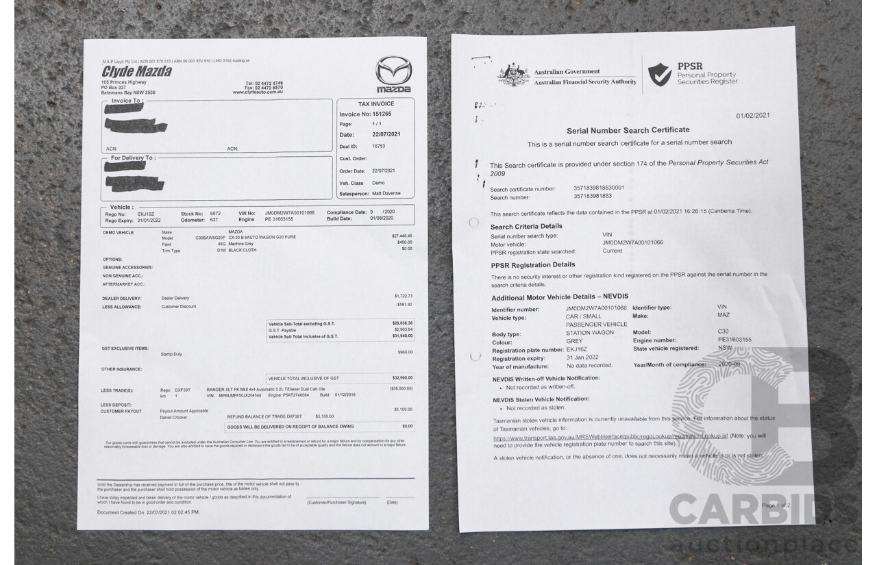 09/2020 Mazda CX-30 Pure G20 DM Skyactiv 4d Wagon Machine Grey Metallic 2.0L