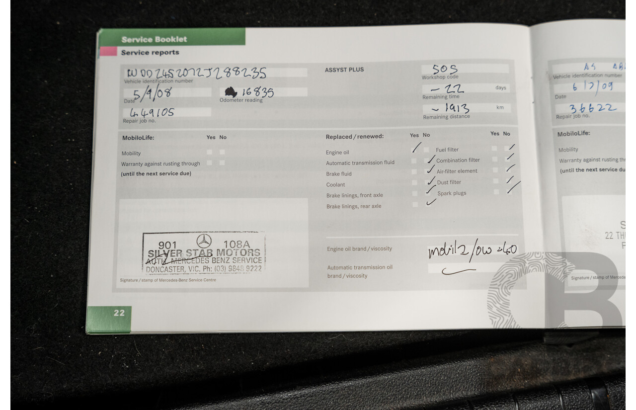 10/2007 Mercedes Benz B180 CDI 245 07 Upgrade 5d Hatchback Polar Silver Metallic Turbo Diesel 2.0L