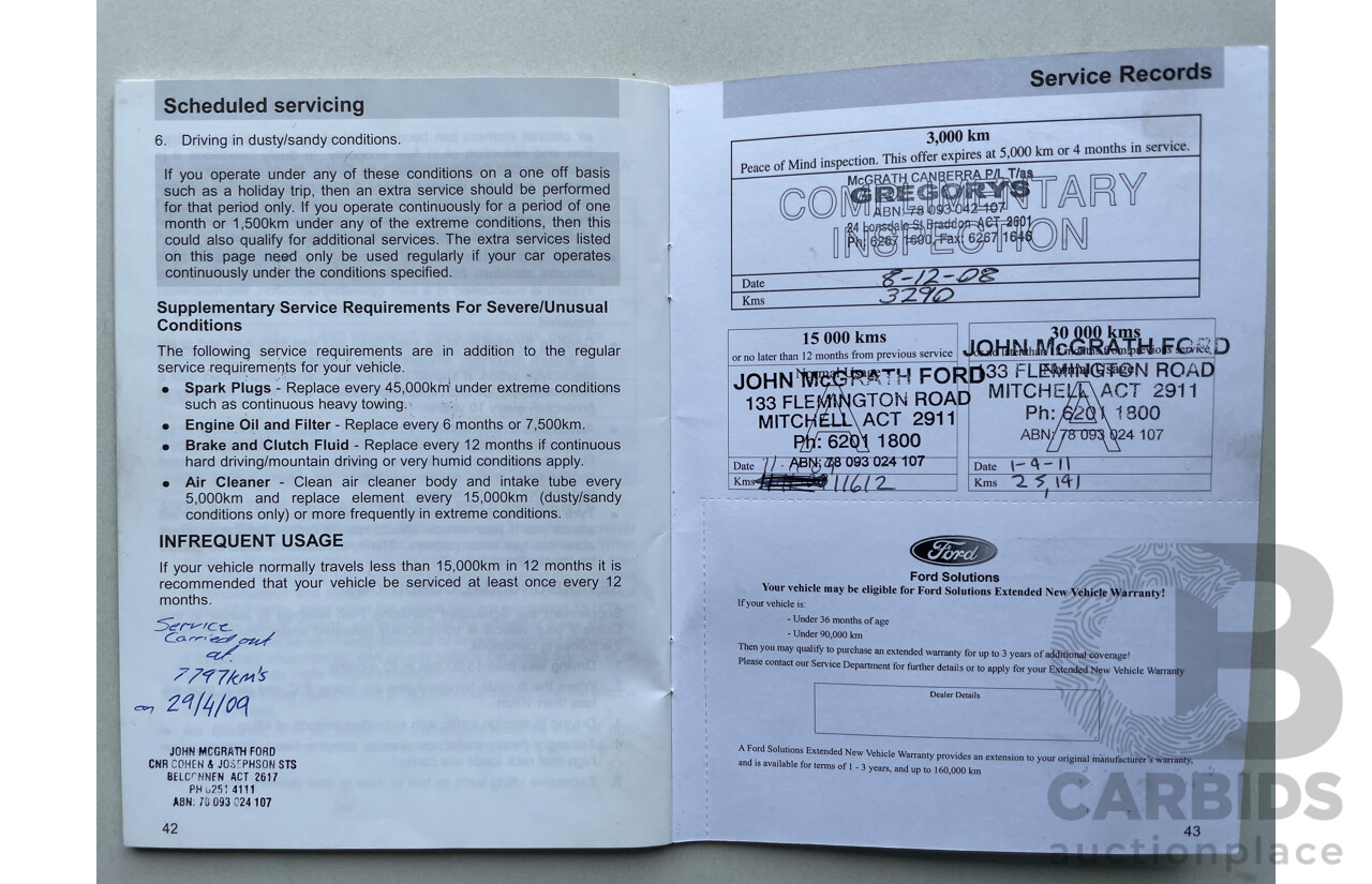 06/2008 Ford Focus XR5 TURBO FWD LV 5D Hatchback White 2.5L