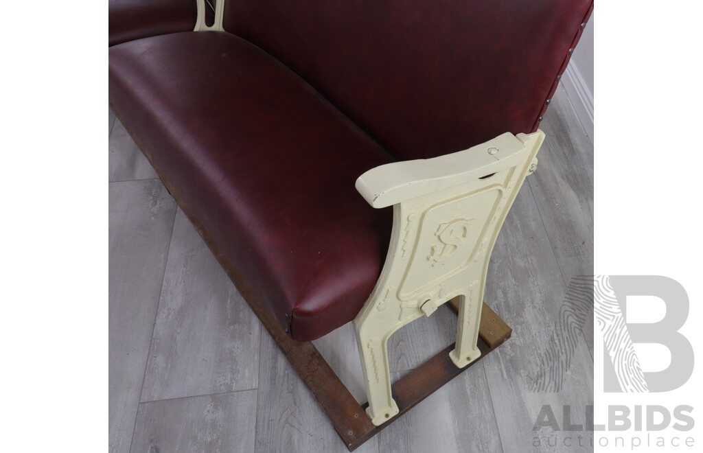 Bank of Six Vintage Folding Theatre Seats, Former Olympia Theatre Bombala