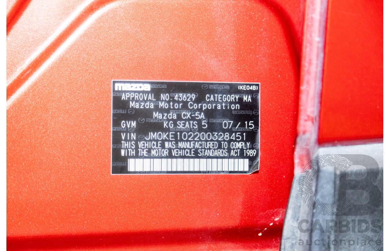7/2015 Mazda CX-5 Akera (AWD) Series 2 KE MY15 4d Wagon Soul Red Metallic Twin Turbo Diesel 2.2L