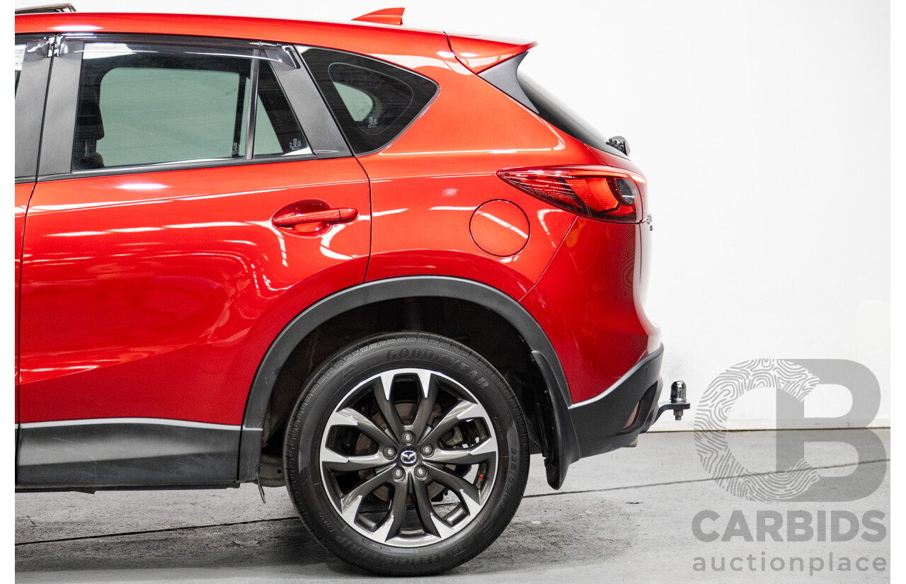 7/2015 Mazda CX-5 Akera (AWD) Series 2 KE MY15 4d Wagon Soul Red Metallic Twin Turbo Diesel 2.2L