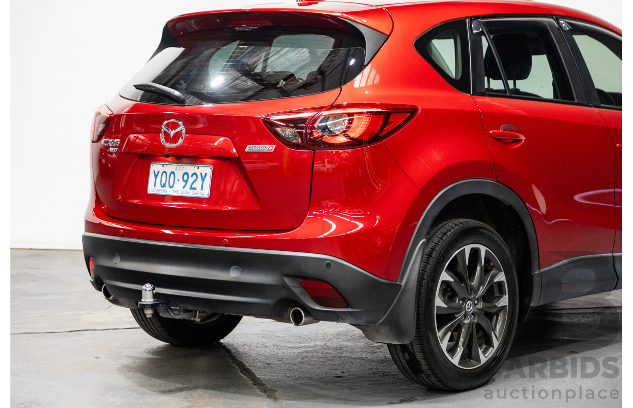 7/2015 Mazda CX-5 Akera (AWD) Series 2 KE MY15 4d Wagon Soul Red Metallic Twin Turbo Diesel 2.2L