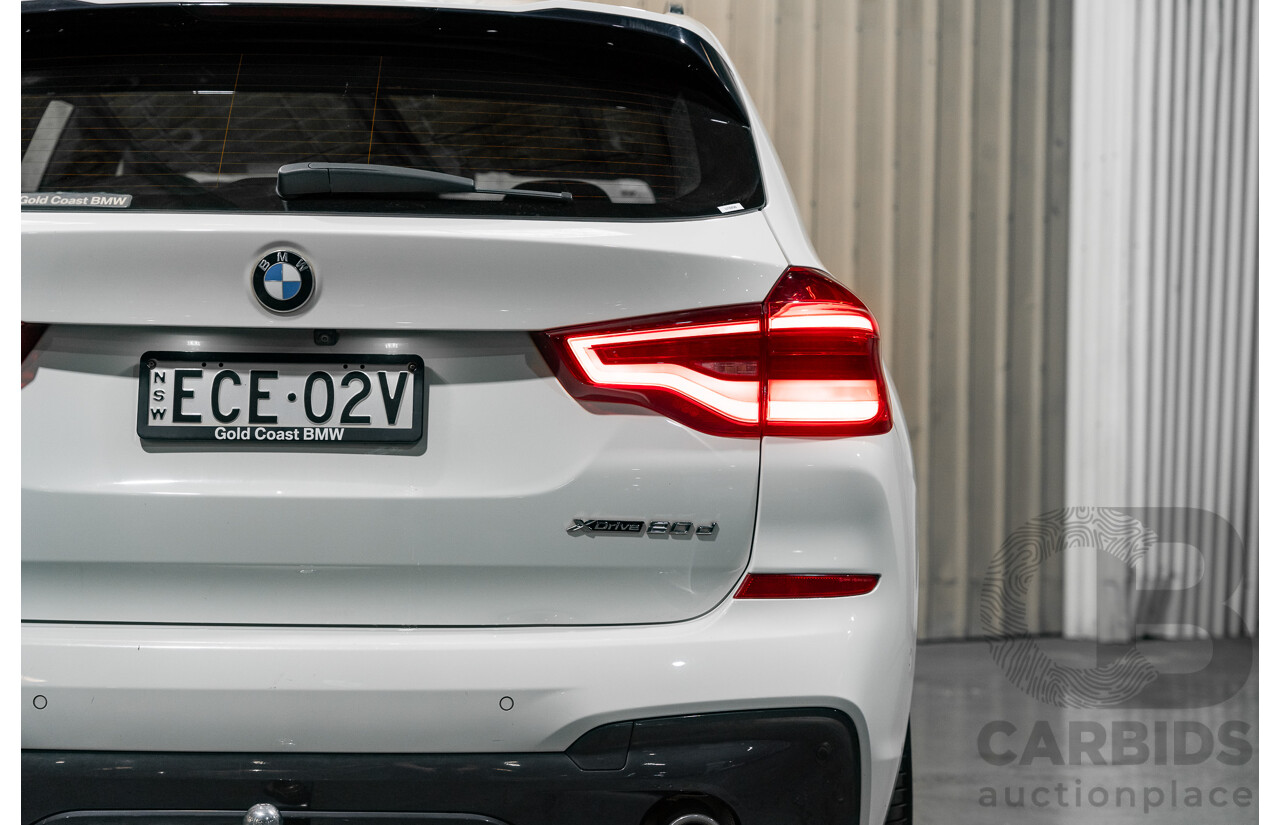 08/2019 BMW X3 Xdrive 20d (AWD) M-Sport Pack G01 4d Wagon White Turbo Diesel 2.0L