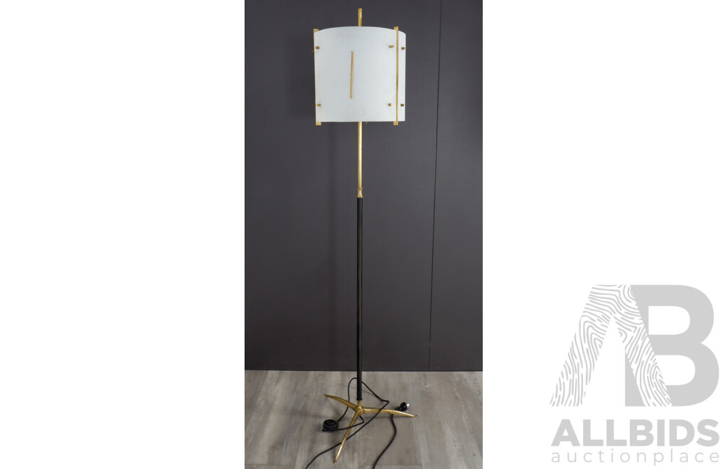 Italian Glass and Metal Floor Lamp