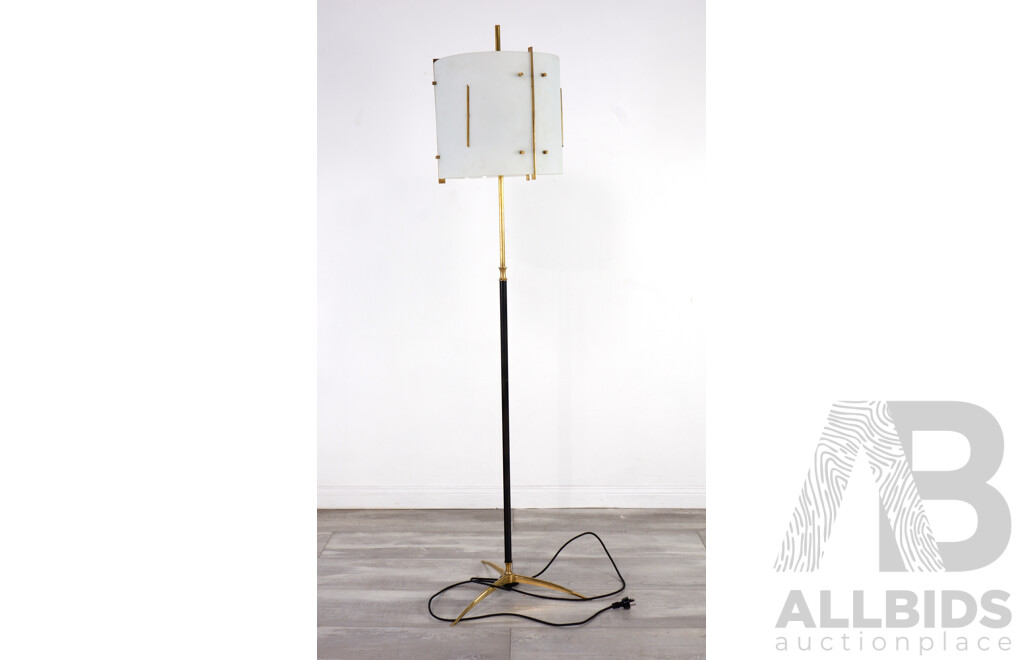 Italian Glass and Metal Floor Lamp