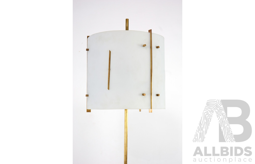 Italian Glass and Metal Floor Lamp