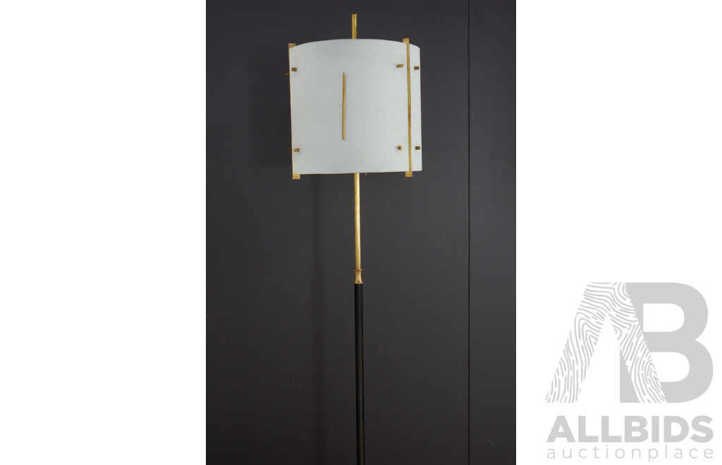 Italian Glass and Metal Floor Lamp